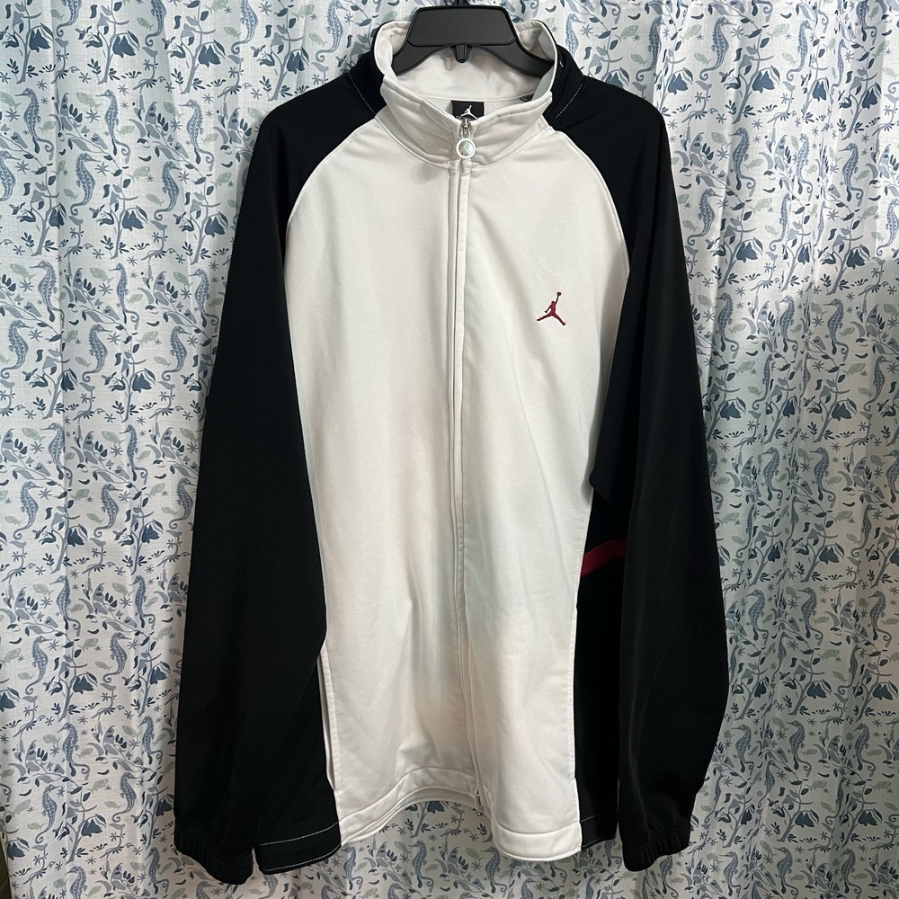 Y2K Air Jordan Nike Jumpman Dri-FIT Track Jacket Men's Size XL White Red